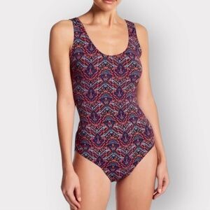 P176 Tart NEW Open Back One-Piece Swimsuit Womens Large Graphic Print Auction